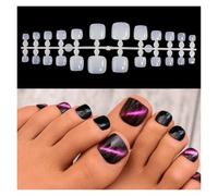 Faux Ongles 120pcs Square False Toe Nails Full Cover Natural Clear Foot Nail Art Tips Manicure Tools(301-N-120PCS)