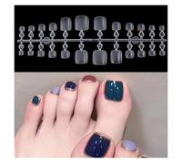 Faux Ongles 120pcs Square False Toe Nails Full Cover Natural Clear Foot Nail Art Tips Manicure Tools(303-C-120PCS)