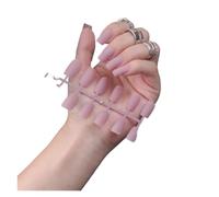 Faux Ongles 1PCS DIY Matte False Nails Square Head Frosted Press on Nail Tips Full Cover Artificial Fingernails Ballet Detachable No Glue(Color9)