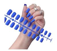Faux Ongles 1PCS DIY Matte False Nails Square Head Frosted Press on Nail Tips Full Cover Artificial Fingernails Ballet Detachable No Glue(Color-04)