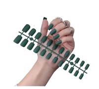 Faux Ongles 1PCS DIY Matte False Nails Square Head Frosted Press on Nail Tips Full Cover Artificial Fingernails Ballet Detachable No Glue(Color32)