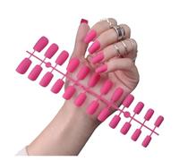 Faux Ongles 1PCS DIY Matte False Nails Square Head Frosted Press on Nail Tips Full Cover Artificial Fingernails Ballet Detachable No Glue(Color18)