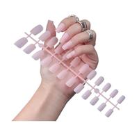Faux Ongles 1PCS DIY Matte False Nails Square Head Frosted Press on Nail Tips Full Cover Artificial Fingernails Ballet Detachable No Glue(Color31)