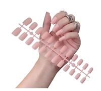 Faux Ongles 1PCS DIY Matte False Nails Square Head Frosted Press on Nail Tips Full Cover Artificial Fingernails Ballet Detachable No Glue(Color12)