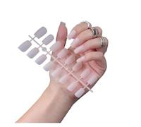 Faux Ongles 1PCS DIY Matte False Nails Square Head Frosted Press on Nail Tips Full Cover Artificial Fingernails Ballet Detachable No Glue(Color-07)