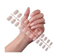 Faux Ongles 1PCS DIY Matte False Nails Square Head Frosted Press on Nail Tips Full Cover Artificial Fingernails Ballet Detachable No Glue(Color14)
