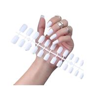 Faux Ongles 1PCS DIY Matte False Nails Square Head Frosted Press on Nail Tips Full Cover Artificial Fingernails Ballet Detachable No Glue(Color-02)