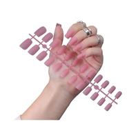 Faux Ongles 1PCS DIY Matte False Nails Square Head Frosted Press on Nail Tips Full Cover Artificial Fingernails Ballet Detachable No Glue(Color17)