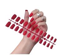 Faux Ongles 1PCS DIY Matte False Nails Square Head Frosted Press on Nail Tips Full Cover Artificial Fingernails Ballet Detachable No Glue(Color13)