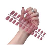 Faux Ongles 1PCS DIY Matte False Nails Square Head Frosted Press on Nail Tips Full Cover Artificial Fingernails Ballet Detachable No Glue(Color11)