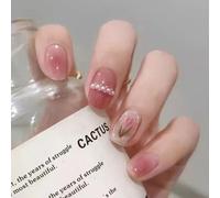 Faux Ongles 2022 Été Nouveaux Autocollants À Ongles Tulipe Incrustés De Diamants Pur Désir Étudiant Mignon Manucure Détachable Produit Fini(72pcs)