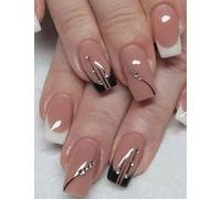 Faux ongles 24 capsules carré french différents modèles réutilisables LH ORIGINAILS