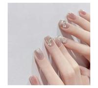 Faux Ongles 24 faux ongles détachables couleur vin rouge œil de chat, avec colle, couverture complète, forme carrée amande brillante, à presser(Color44)