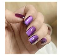 Faux Ongles 24 faux ongles détachables couleur vin rouge œil de chat, avec colle, couverture complète, forme carrée amande brillante, à presser(Color-3)