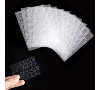 Faux ongles, 240 PCS Double-Side Glue Nail Sticker, 10 Sheets Transparent Nail Glue Stickers Waterproof Adhesive Tabs for DIY Nail Art Decoration