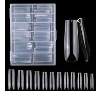 Faux Ongles 240 Pièces Faux Ongles Capsule Ongles AcryliqueNail d'extension Kit Professionnelles pour Les Studios De Manucure Et Diy Nail Art à La Maison 12 Tailles- Transparent