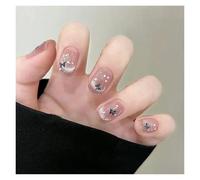 Faux Ongles 24pcs detachable cat eyes red wine false nails with glue full cover ballet square almond shiny press on fake nails tips(Color34)
