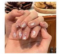 Faux Ongles 24pcs detachable cat eyes red wine false nails with glue full cover ballet square almond shiny press on fake nails tips(Color33)