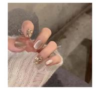 Faux Ongles 24pcs detachable cat eyes red wine false nails with glue full cover ballet square almond shiny press on fake nails tips(Color43)