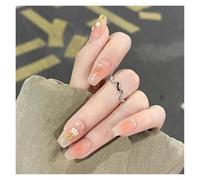 Faux Ongles 24Pcs Shiny Press on Fake Nails Dark Pink Square Short Gel Cover False Fingernails Manicure Art Tips for Women and Girl(Color29)