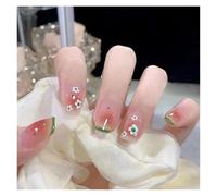 Faux Ongles 24Pcs Shiny Press on Fake Nails Dark Pink Square Short Gel Cover False Fingernails Manicure Art Tips for Women and Girl(Color20)