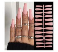 Faux Ongles 24pcs Short Round False Nails French Blue Sparkling Pearl White Wavy Love Heart Full Cover Detachable Press On Nail Tips(Color36)