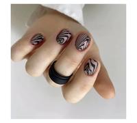 Faux Ongles 24pcs Square False Nails White Simple French Floral Design Fake Nials Full Cover Press on Nails DIY Detachable Nail Tips(Color4)