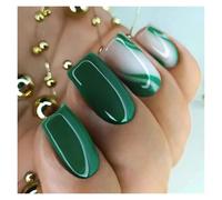 Faux Ongles 24pcs Square False Nails White Simple French Floral Design Fake Nials Full Cover Press on Nails DIY Detachable Nail Tips(Color8)