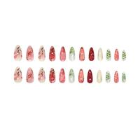 Faux Ongles 3D Effet Blush, Cristal Givré, Papillon et Étoile, Style INS, 24 Pièces, Réutilisables