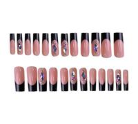 Faux ongles à bout français détachable à presser - Couverture complète - Faux ongles en strass - Fournitures de manucure - Couverture complète - Faux ongles en strass français