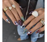 Faux ongles à coller Almond Diamond Line INS avec languettes adhésives sans éclats grâce à la technologie Flexi-Fit - 24 pièces