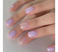 Faux Ongles À Pointe Française La Lavande Longs Imperméables En Plastique Pour Les Fêtes Et Un Usage Quotidien Nail Art La Lavande