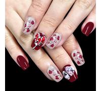 Faux ongles à presser avec motif œil de chat - Faux ongles élégants et réutilisables pour la Saint-Valentin, les mariages, les fêtes, parfaits pour les femmes et les amateurs d'ongles