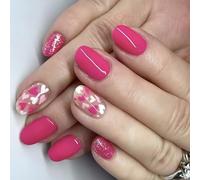Faux ongles à presser en acrylique pour améliorer l'apparence des ongles courts et carrés avec motifs de cœur, couverture complète, finition Golssy