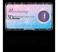 Faux ongles à presser en acrylique transparent avec motif sirènes