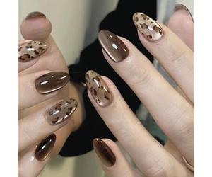 Faux ongles à presser faits à la main - Œil de chat marron - Léopard et amande - Réutilisables - Pour réforme des ongles quotidiens