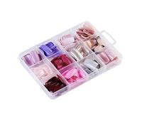 Faux ongles à presser French Tip - Motifs carrés avec lignes, réutilisables et faciles à appliquer pour salon de manucure et à domicile, kit de nail art de qualité professionnelle pour femme
