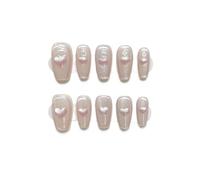Faux Ongles À Pression Avec Yeux De Chat Roses, Faits À La Main, Avec Nœud Papillon, Motifs De Cœur D'amour, Couverture Complète, Pour Femmes, Manucure À Faire Soi-même Décorations Manucure(S-Y6)
