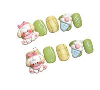 Faux Ongles À Pression Avec Yeux De Chat Roses, Faits À La Main, Avec Nœud Papillon, Motifs De Cœur D'amour, Couverture Complète, Pour Femmes, Manucure À Faire Soi-même Décorations Manucure(L-Y8)