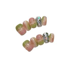 Faux Ongles À Pression Avec Yeux De Chat Roses, Faits À La Main, Avec Nœud Papillon, Motifs De Cœur D'amour, Couverture Complète, Pour Femmes, Manucure À Faire Soi-même Kit Manucure