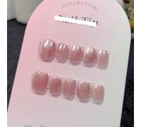 Faux ongles à pression courts faits la main, yeux de chat, décoration ballerine pure, faux, couverture complète, astuces for, art
