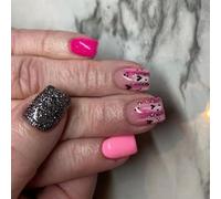 Faux Ongles À Pression Pour La Saint-valentin 24 Pièces Avec Scintillant En Forme De Cœur Confortables À Porter Toute La Journée Pointe Française