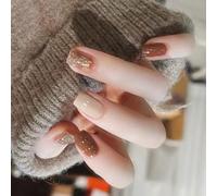 Faux Ongles À Pression Pour La Saint-valentin 24 Pièces Carrés Courts Paillettes Facile Porter Décoration Artistique Pour Femmes La Mode Nail Art