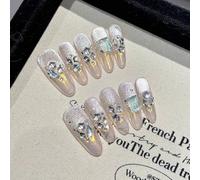 Faux Ongles à Pression, Press On Nails Entièrement Faits à la Main, Ongles a Coller à Pression à Pointe Française, Parfaits pour les Femmes à la Mode(S)