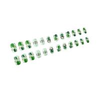 Faux Ongles À Pression Vert Court 24 Pièces Couverture Complète Accessoires De Manucure Pour La Fête De La Patrie Look Facile À Appliquer