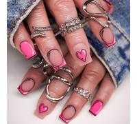 Faux ongles ABS légers Surfaces mates confortables avec graffiti pour une durée prolongée Porter des faux ongles Ongles français