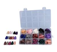 Faux Ongles Acrylique Conseils Carré/Amande/Stilettos/Cercueil 360 Pièces Couverture Complète Artificielle Avec Étui Couverture Complète Acrylique Ongles Conseils