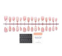 Faux ongles acryliques press-on - 30 pièces autocollantes manucure en relief réutilisables - Ongles gel à presser,Pour le bureau, les salons de beauté, les voyages, les vacances, les mariages, les ann