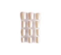 Faux Ongles + Adhésifs - Blanc Nacré Pailleté Reflets Roses