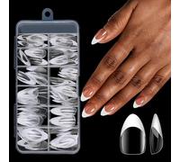 Faux Ongles Amande, 120 Pièces Faux Ongles Et Capsules Transparent Couverture Complète Capsules Ongles Press On Nails avec Boîte de Rangement False Nails pour Femme Filles Salon de Manucure